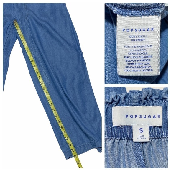 POPSUGAR Denim Blue Paperbag Jean Pants Size Small - Picture 9 of 11